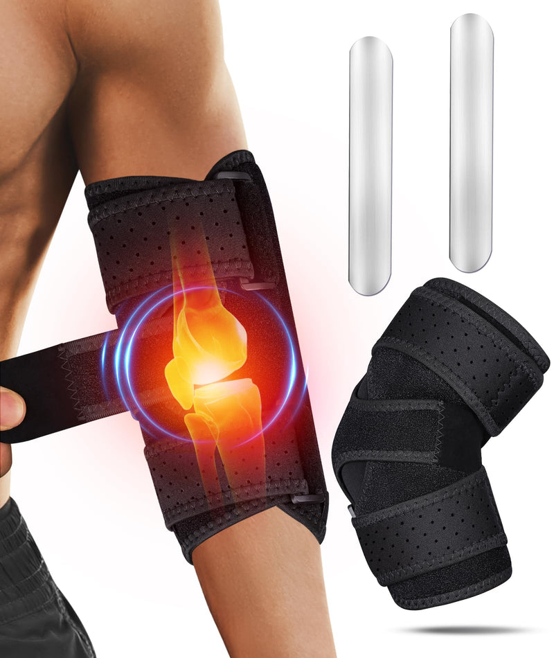 [Australia] - Elbow Brace for Cubital Tunnel, Ulnar Nerve Entrapment brace, Adjustable Elbow Splint for Sleeping, Tendonitis, Tennis Elbow, Comfortable Stabilizer Support for Women and Men Fit Most Black One Size 