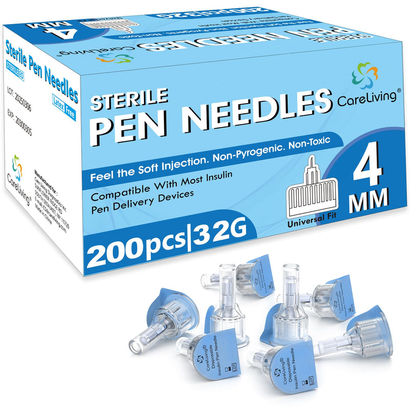 [Australia] - 200 Count Insulin Pen Needle 32G 4 mm (5/32‚Äù), Universal Fit Compatible with Most Pen Injector Device, Ultra-Thin for Comfortable Insulin Injection 