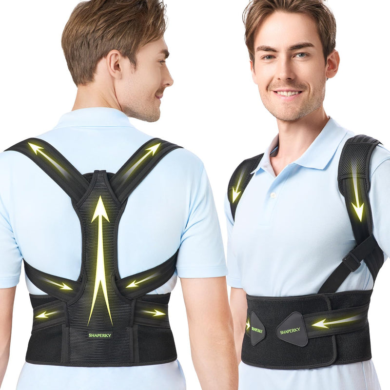 [Australia] - Posture Corrector for Women and Men, Adjustable Upper Back Brace for Posture Hunchback Support and Providing Pain Relief from Neck, Shoulder, and Upper Back (1, Large/XL) 1 