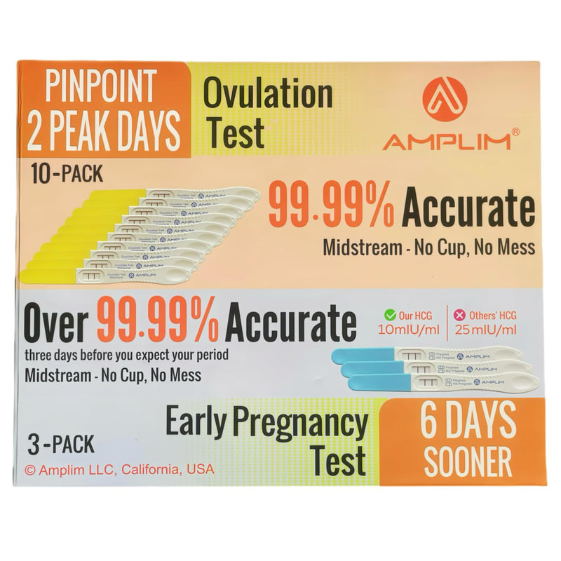 Midstream Pregnancy Test and Ovulation Tests Kit | Bulk Early Detection HCG & LH Sticks, 99.99% Accurate at Home Predictor