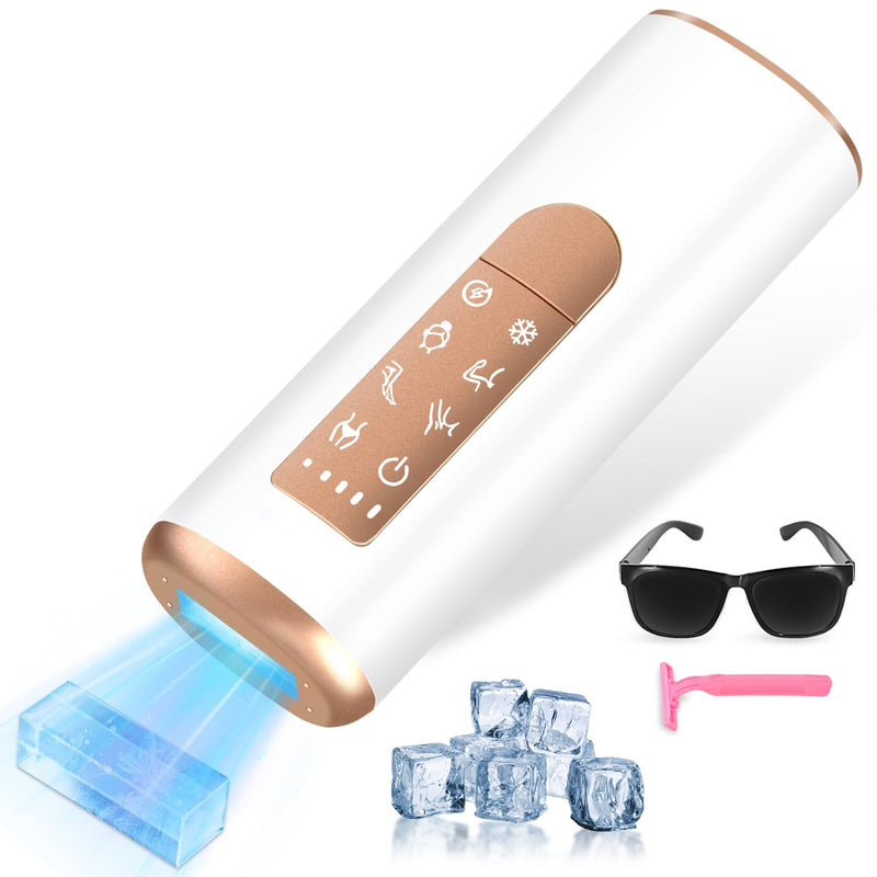 [Australia] - IPL Sapphire Laser Hair Removal Device for Women & Men with 45°F Ice-Cooling,Infinite Flash & Long-Lasting Results, Painless Hair Removal Device in 3 Weeks for Armpits Legs Arms Bikini Line At Home White-04 
