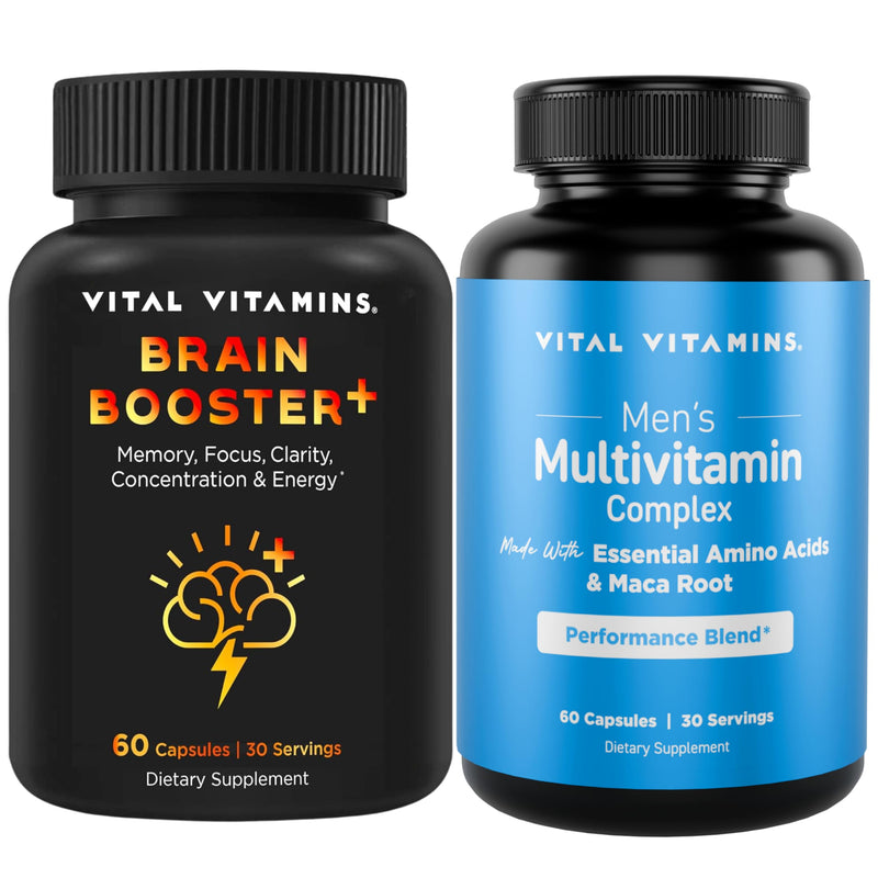 Vital Vitamins Brain Booster Plus + Men's Multivitamins