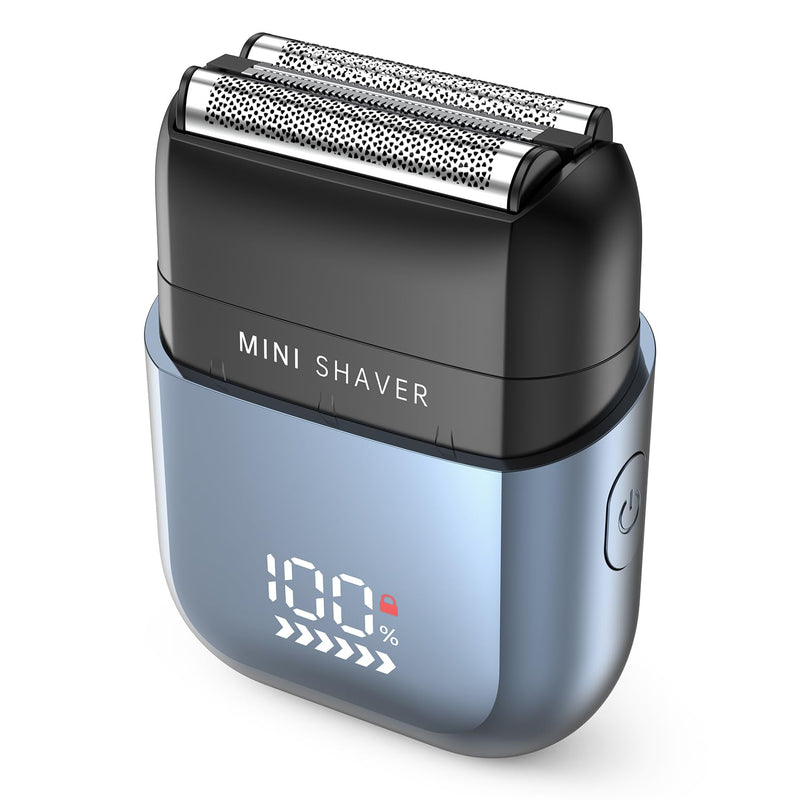 [Australia] - Men's Foil Shavers,Mini Electric foil Shaver for Men, Compact Face, IPX7 Waterproof Wet&Dry Cordless Razor, LED Display, USB-C Fast Rechargeable,Electric foil Shaver,3 Razor Rechargeable 