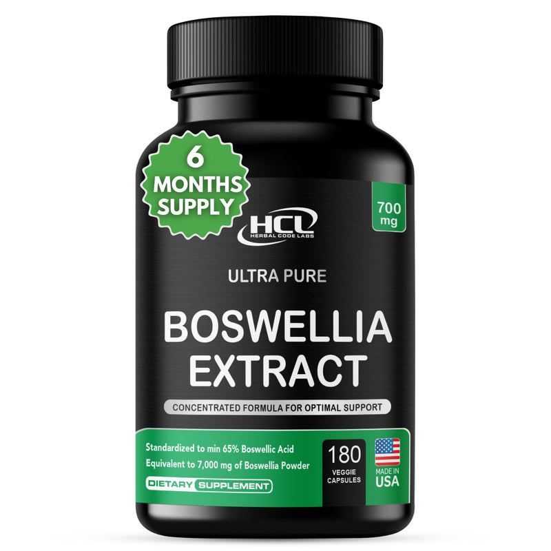 [Australia] - Boswellia Serrata Extract Capsules 65% Boswellic Acid 700mg Equal to 7000mg Resin Powder, Extra Strength & Superior Absorption, 6 Month Supply 180 Vegan Capsules Non-GMO 