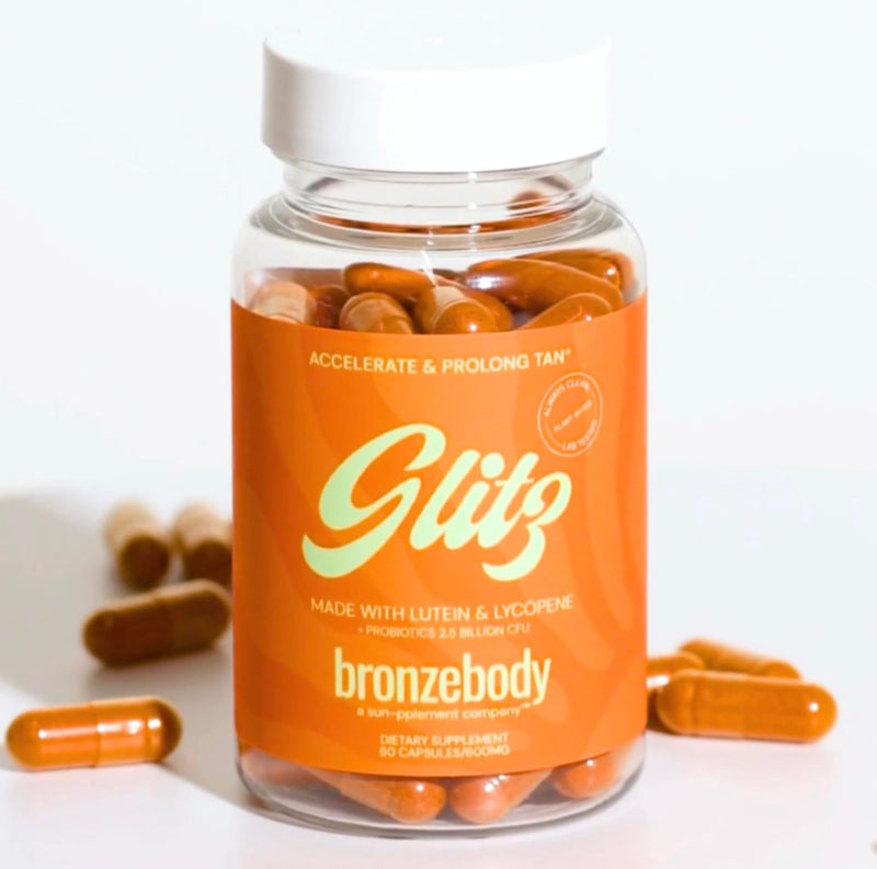 [Australia] - Glitz Capsules Enhanced with Tomato Lycopene, Lutein, Vitamin A+E for Accelerated Tanning Vegan Powerful Antioxidant Tocotrienol Melanin Collagen Urucum Annatto Herbal Supplement Detox Sun Prep 