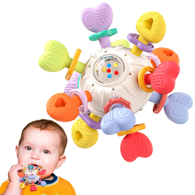 [Australia] - Baby Teething & Rattle Montessori Toys ‚Äì Safe, Multi-Functional BPA-Free Silicone Sensory Learning Teether Toys for Infant 0-12 Months‚ÄìTeething Relief & Fun Play ‚Äì Perfect Baby Gift for Boys & Girls 