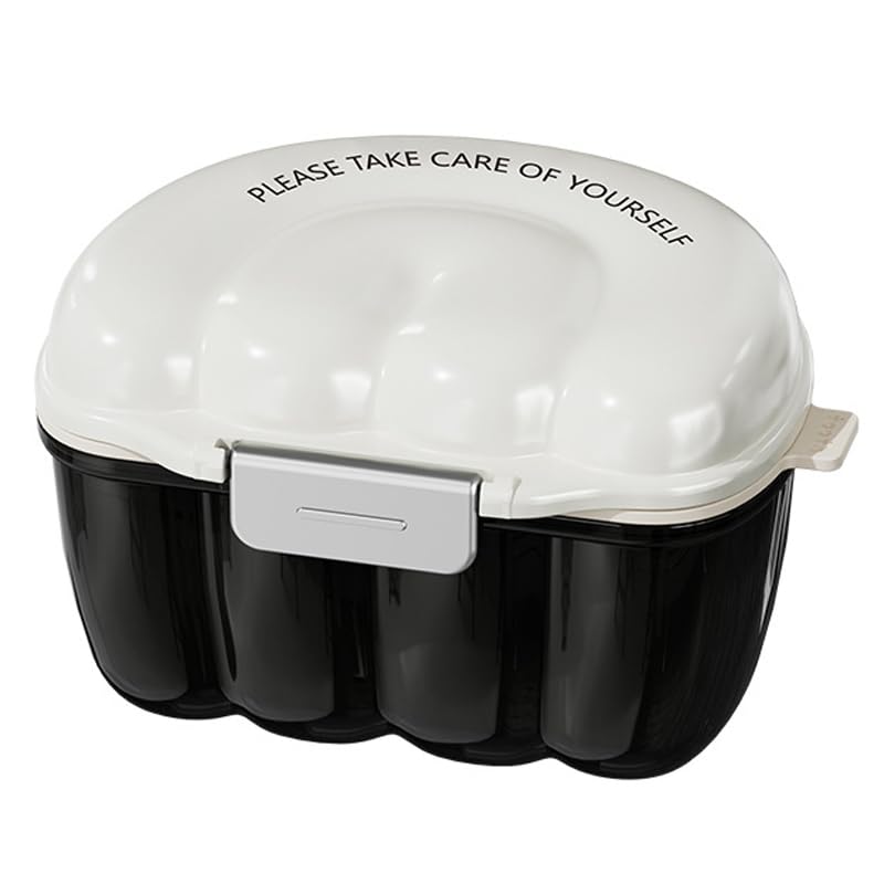 [Australia] - AARAINBOW Retainer Cleaner Case, Leak Proof Denture Bath Box with Strainer Basket, 2 in 1 Denture Container for Travel, Braces Storage Bath Box Mouth Guard Cleaning Denture Holder (D White) D White 