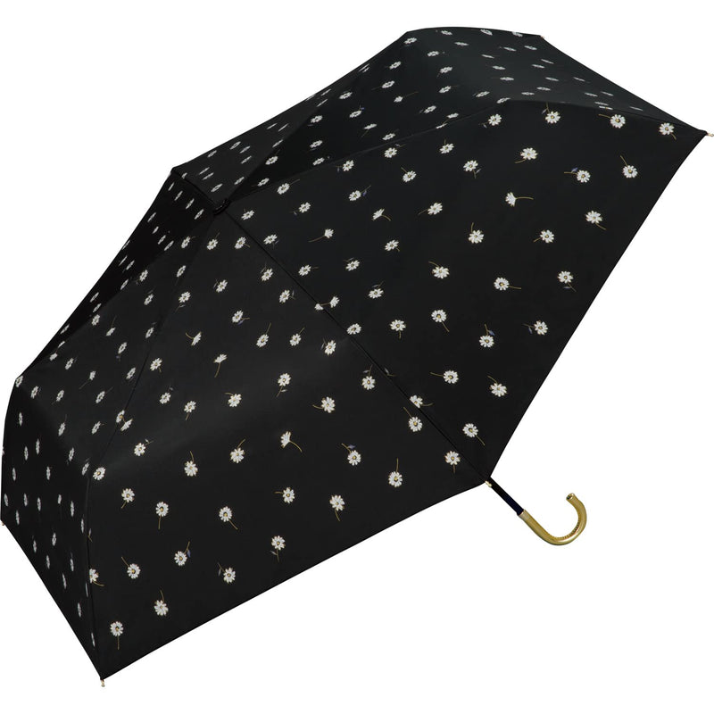 Wpc. Parasol Shade Gold Line Daisy Mini Shields sun 100% protection from UV ray Shields heat Good for rain or shine Foldable parasol Regular parasol Rib length Commute to work Commute to school Stylish Cute Female Women 801-11485-102 Black
