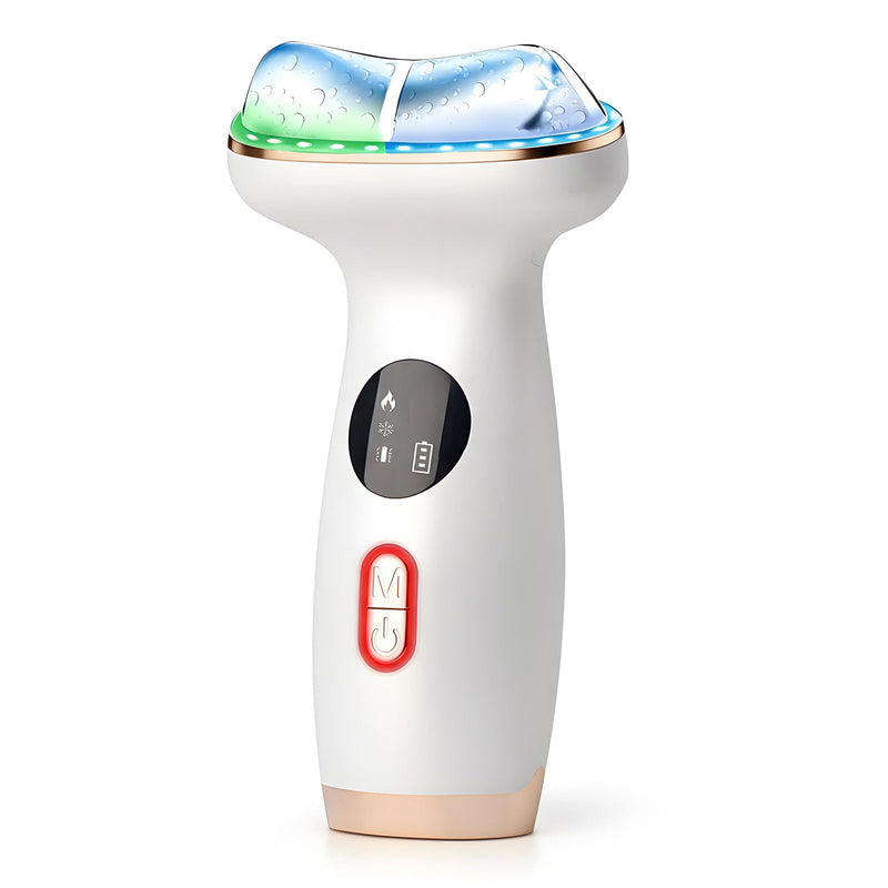 [Australia] - Cold Heat Facial Massager Red Light Therapy for Face Neck Eye Lifting Firming Depuffing,7-in-1 LED Facial Sculptor Skin Care,Cooling Electric gua sha Lift Device Reduce Forehead Frown Smile Line 