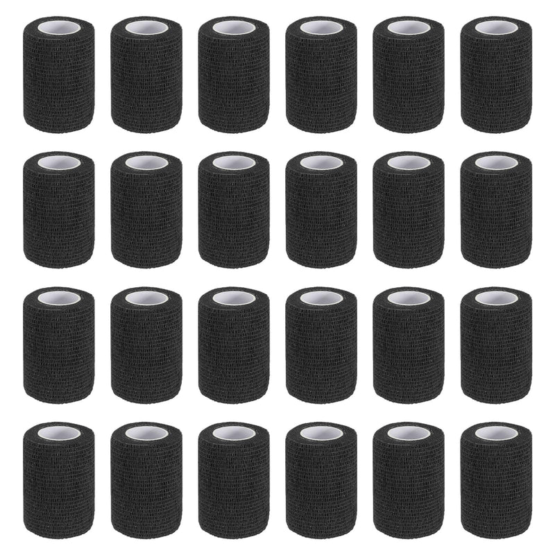 [Australia] - PATIKIL Self Adhesive Bandage Wrap 177" x 3", 24 Pcs Elastic Self Adherent Self Breathable Wrap Tape for Sport Stretch Athletic Wrist Ankle Outdoor Tape, Black 177" x 3" 