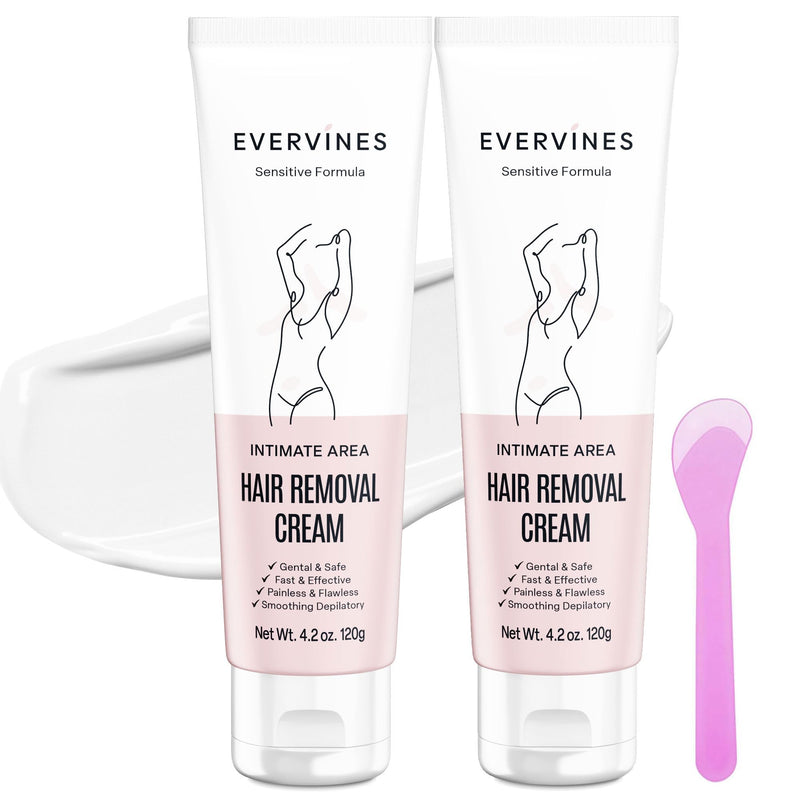 [Australia] - Hair Removal Cream for Women: Bikini Line Intimate Area Depilatory for Face Legs and Underarms - Gentle Formula for Home and Travel Use - Includes Scraper (4.2oz) 