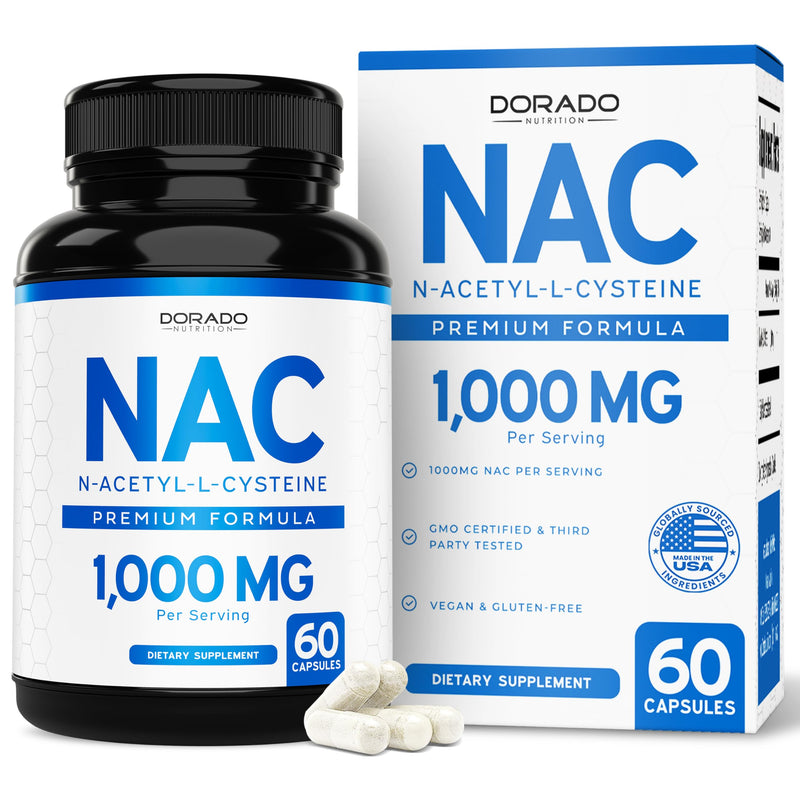 [Australia] - NAC Supplement (60 Capsules, 1000mg Per Serving) Premium NAC Supplement N-Acetyl Cysteine Capsules for Men and Women for Immune Support - Vegan Safe, Third Party Tested - Non GMO & USA Made 
