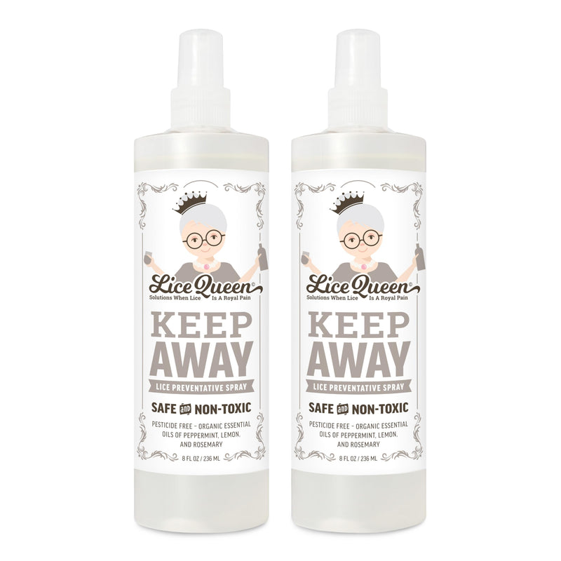 [Australia] - Keep Away Lice Preventative Spray for Hair, Bedding, Coats and Backpacks - Safe, Non-Toxic - Organic Essential Oils of Peppermint, Lemon and Rosemary - 8 fl oz - 2 Pack 8 Ounce Bottle (Pack of 2) 