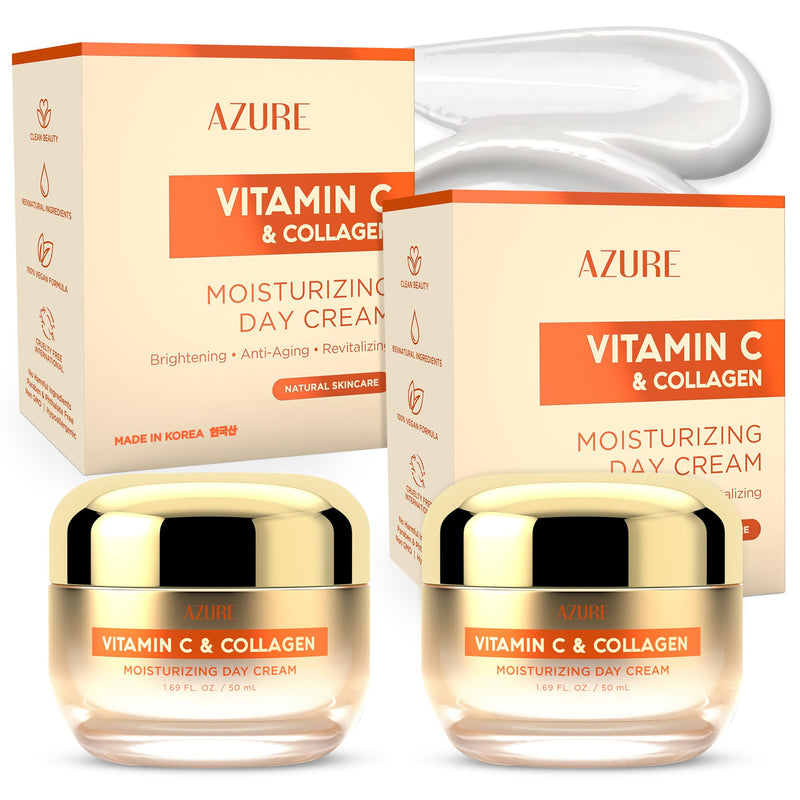 Vitamin C Face Cream with Collagen, Brightening Moisturizer, 2 Pack Vitamin C & Collagen (Pack of 2)