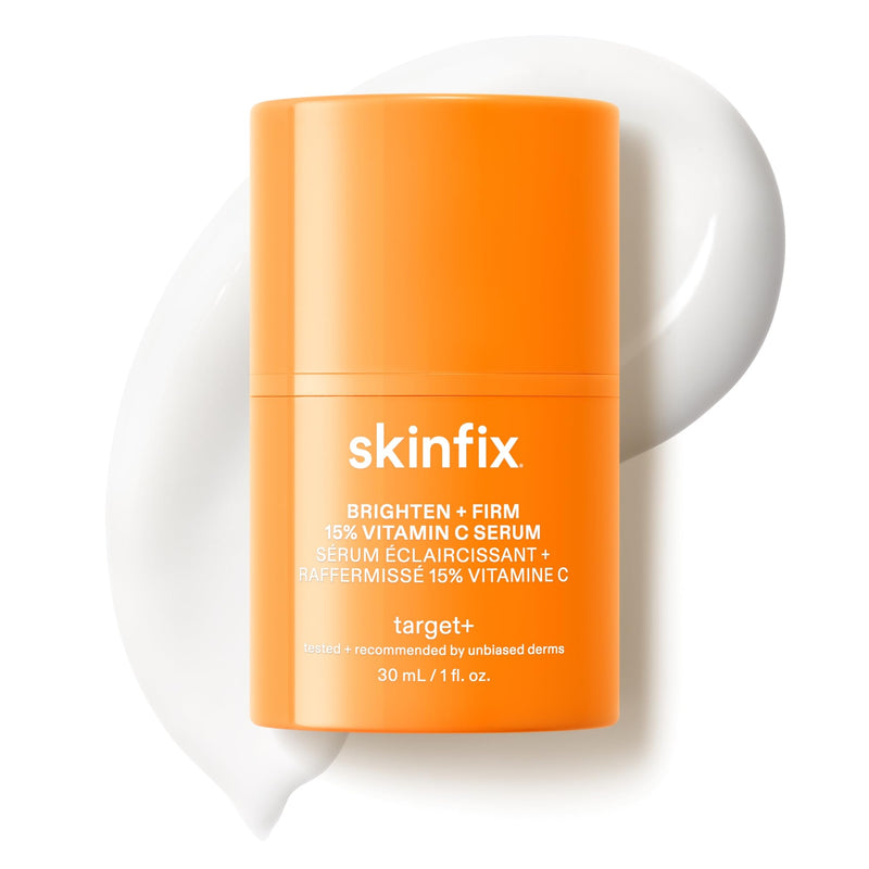 Skinfix Brighten + Firm 15% Vitamin C Serum for Face - Visibly Fades Dark Spots & Fine Lines - Safe for Sensitive & Aging Skin