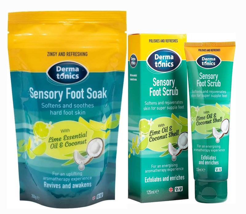 [Australia] - Dermatonics Sensory Foot Scrub 125ml & Foot Soak 350g | Exfoliates, Softens & Improves Skin 