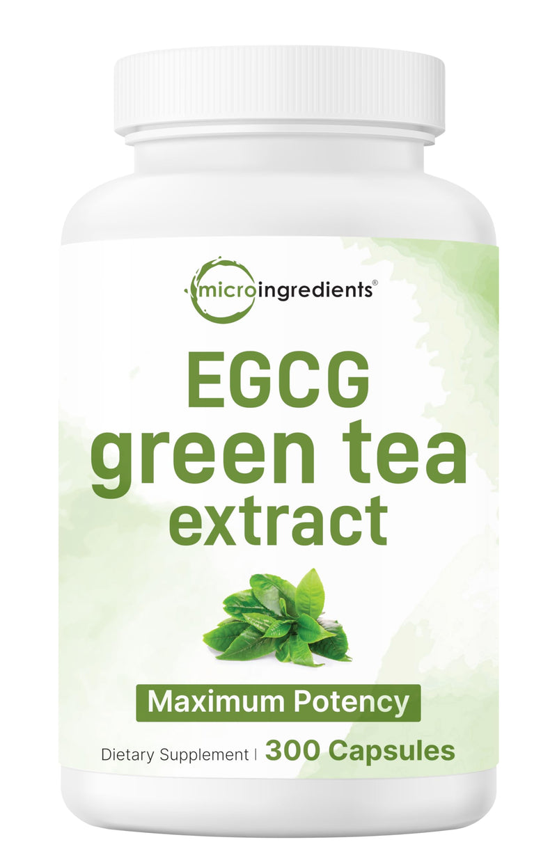[Australia] - Extra Strength Green Tea Extract 9,000mg, 300 Capsules | 50% EGCG, 98% Polyphenols | 5 Month Supply | Maximum Potency Polyphenols Antioxidant Supplement for Skin, Energy, Brain & Heart Support 