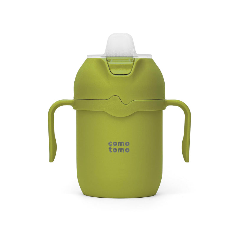 [Australia] - Comotomo Toddler Tumbler 8oz Insulated Sippy Cup with Silicone Straw and Spout, Green 