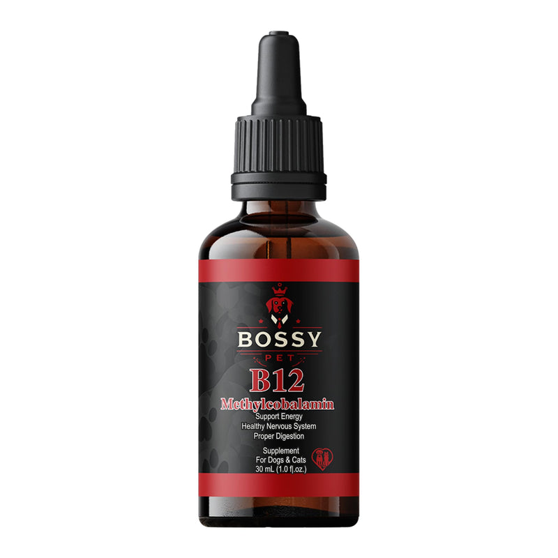 Vitamin B12 for Dogs & Cats - Liquid Supplement for Dogs & Cats - Vet-Formulated Methylcobalamin Drops - Supports Energy, Nerve Function & Appetite - Fast-Absorption- Easy to Administer.