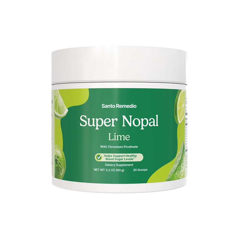 [Australia] - Santo Remedio Super Nopal Powder, Lime Flavor, Exclusive Formula with Nopal, and Vanadyl Sulfate. 90 Grams (30 Servings) 3.2 Ounce (Pack of 1) 