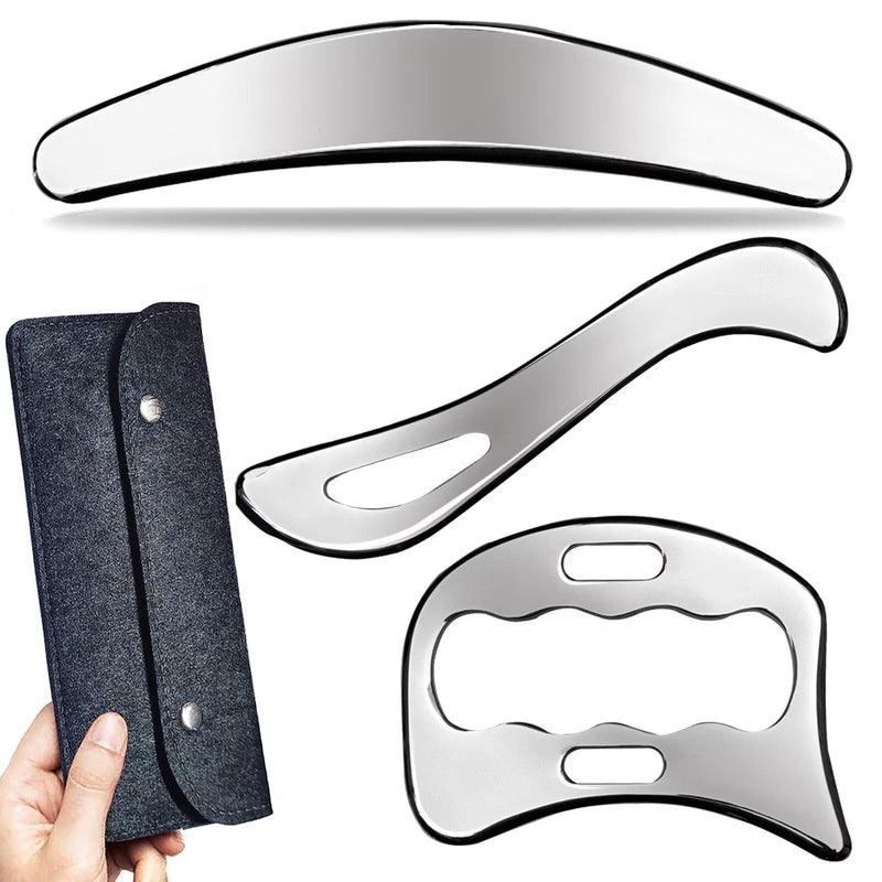 [Australia] - Muscle Scraper Stainless Steel IASTM Massage Tools Set,Gua Sha Scraping Tools for Physical Therapy(3pcs) GYX COELE-02 