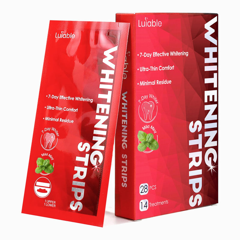 [Australia] - Teeth Whitening Strips for Tooth White: Professional Dentist Formulated Teeth Whitener Enamel-Safe Non-Slip 28 Strips 14 Treatments Mint 28 Count (Pack of 1) 