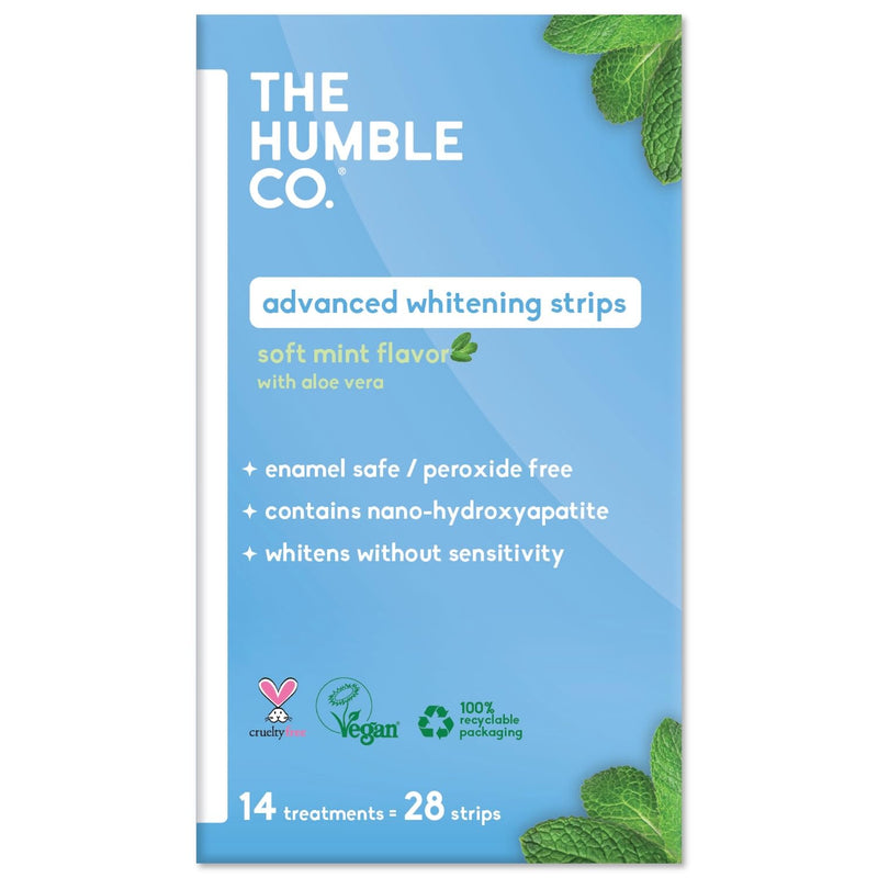 [Australia] - The Humble Co. Advanced Whitening Strips – Sensitive Teeth Whitening Strips, Enamel Safe and Peroxide Free for Sensitive Teeth, Vegan and Cruelty Free (14 Treatments, 28 Count) 