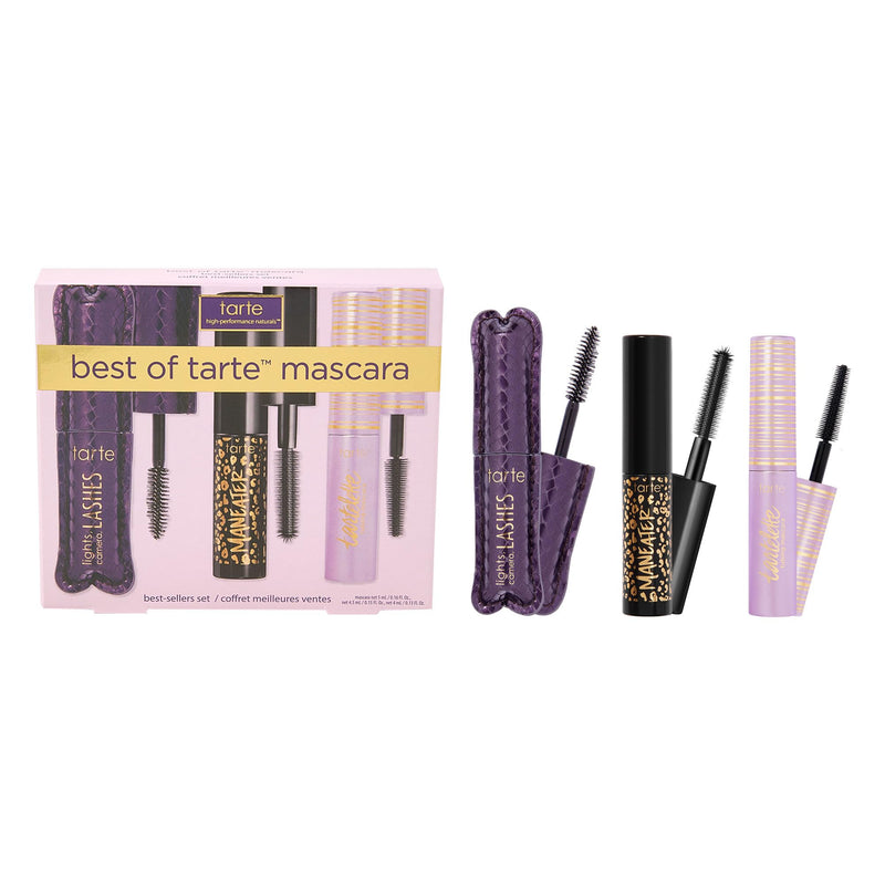 [Australia] - tarte best of tarte mascara trio set – Black Travel Size Mascaras Featuring Tartelette Tubing for Volume & Length, Smudge-Proof Longwear, Flake-Free, Easy to Remove, Cruelty Free 