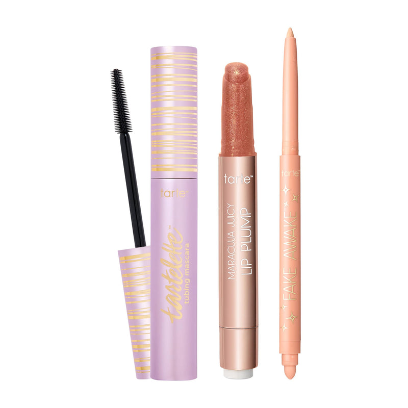[Australia] - tarte viral must haves trio – Rosy Copper – Makeup Set with Hydrating Lip Plumper Gloss Balm, Smudge-Proof Longwear Mascara for Volume & Length, Cruelty Free 