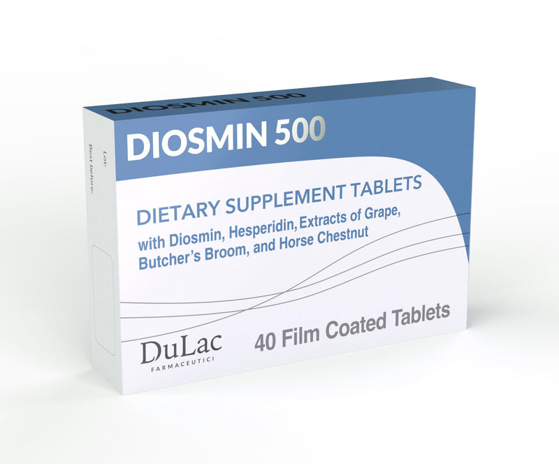 [Australia] - Dul√†c - Diosmin 500 with Horse Chestnut, Butcher‚Äôs Broom, Red Grape & Hesperidin - Dietary Supplement - 40 Tablets - Made in Italy 