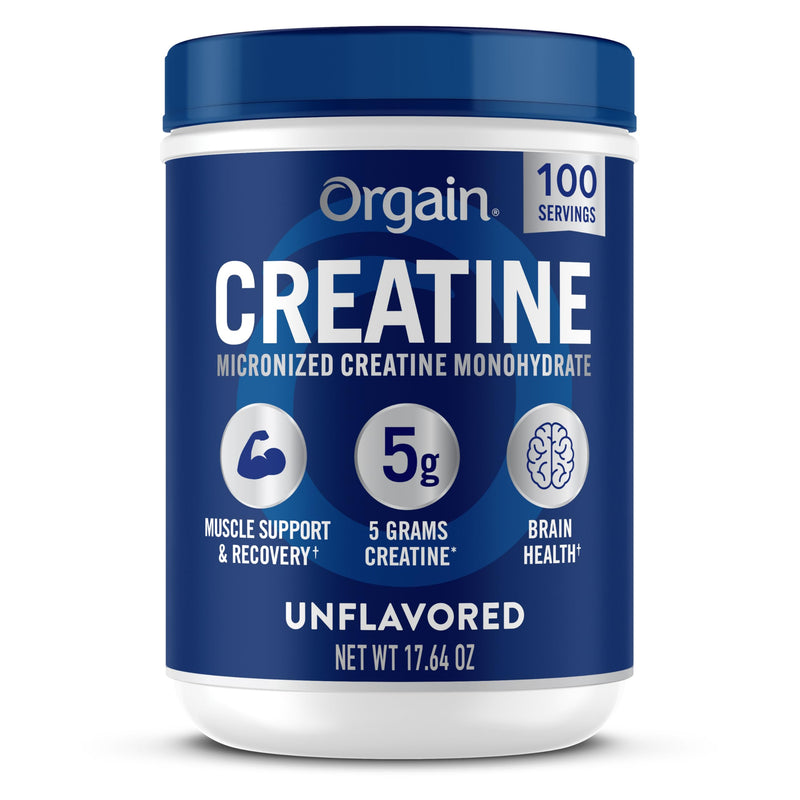 [Australia] - Orgain Creatine Monohydrate Micronized Powder, Unflavored, Supports Muscle Growth, Post Workout Recovery and Brain Health, No Artificial Additives, for Men & Women, Vegan, 100 Servings 