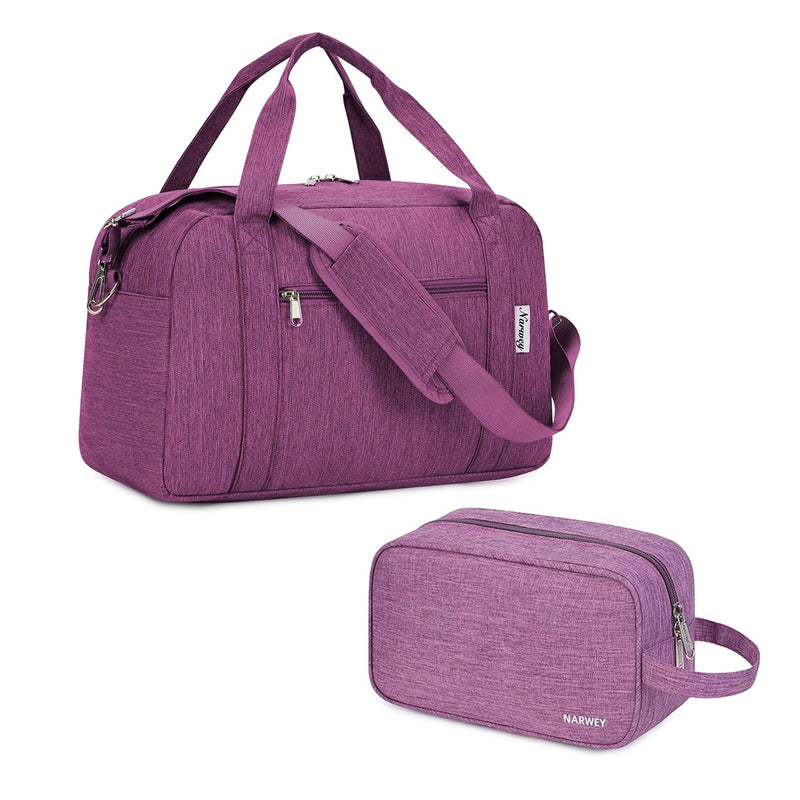 Narwey Carry on Bag Travel Duffel Bag with Wet Pocket + Toiletry Organizer Traveling Dopp Kit Shaving Bag