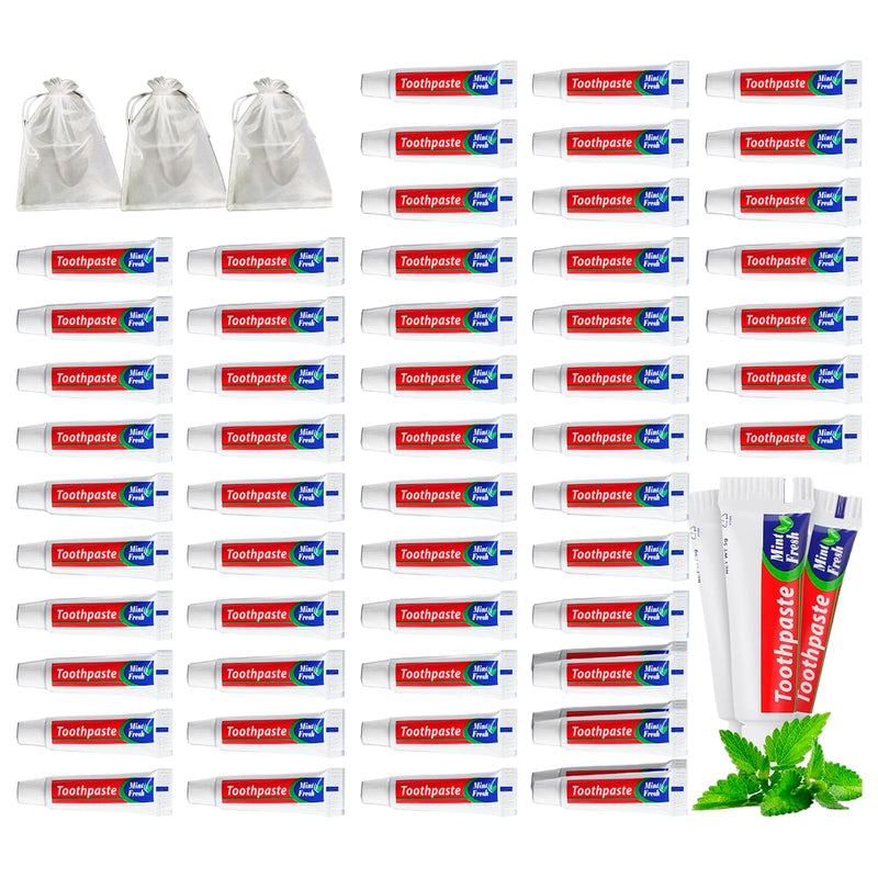 100Tubes Travel Size Toothpaste to Freshen Breath, Mini Toothpaste Bulk for Homeless Shelters, Short Business Trips, Hotel Rental Guests, Charity Church Donation, Camping Small Packs 17.64 Ounce (Pack of 1)