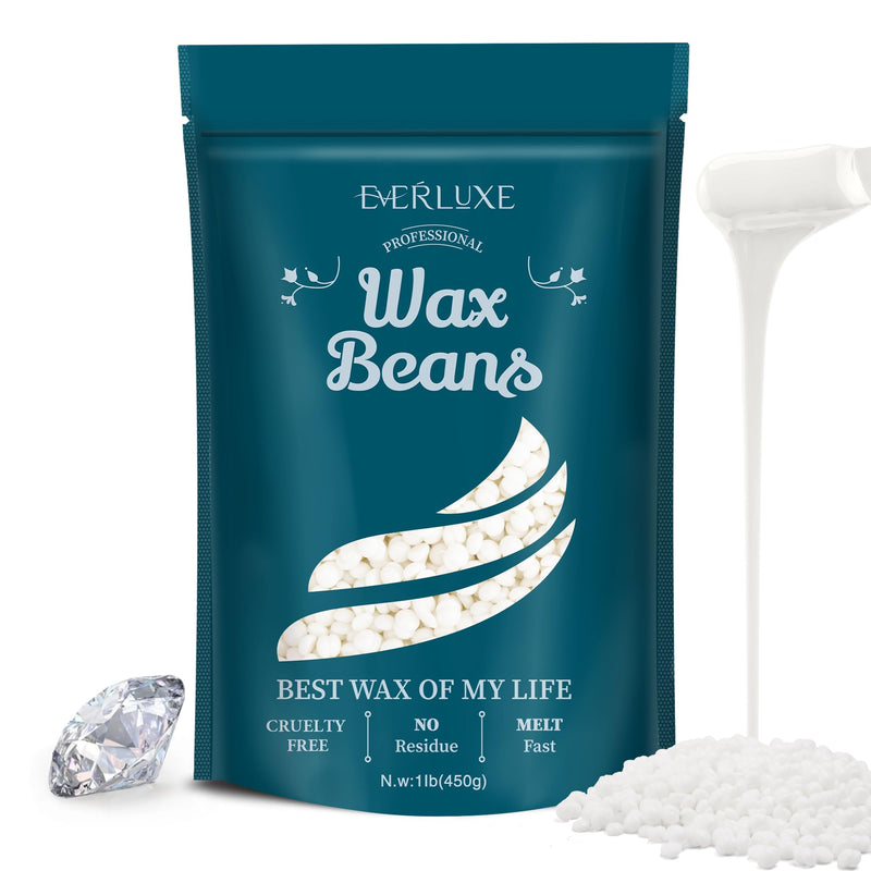 [Australia] - Wax Beads, 1LB Hard Wax Beans for Hair Removal Sensitive Skin, Hard Wax Perfect for Full Body, Brazilian Hard Wax Beads for Bikini waxing White 16 Ounce (Pack of 1) 