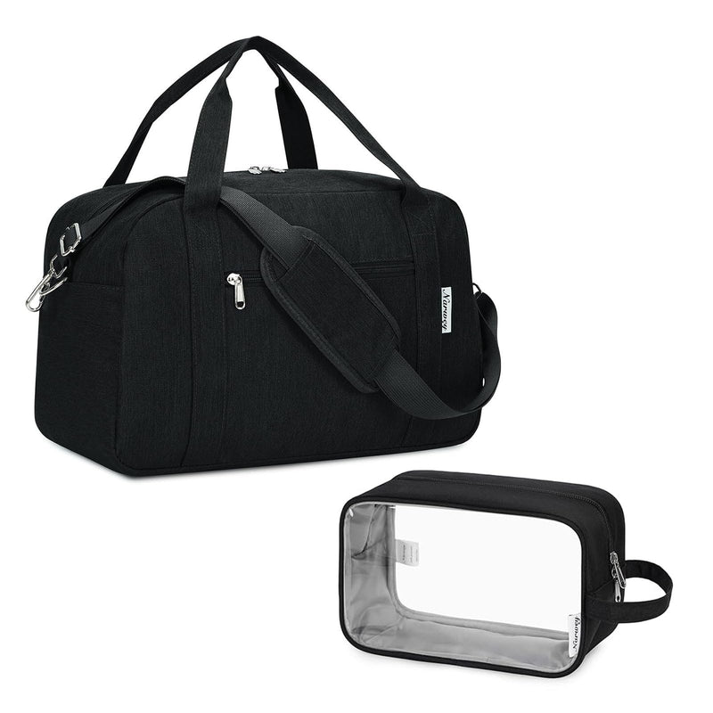 Narwey Travel Duffel Bag with Wet Pocket + Clear Travel Toiletry Bag for Women and Men