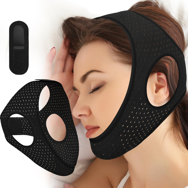 [Australia] - Anti Snoring Devices, Effective Airflow Jaw Strap for Sleep Apnea, Chin Strap for Sleeping Breathable and Comfortable, Adjustable Anti Snoring Chin Strap for Men and Women 52CM 