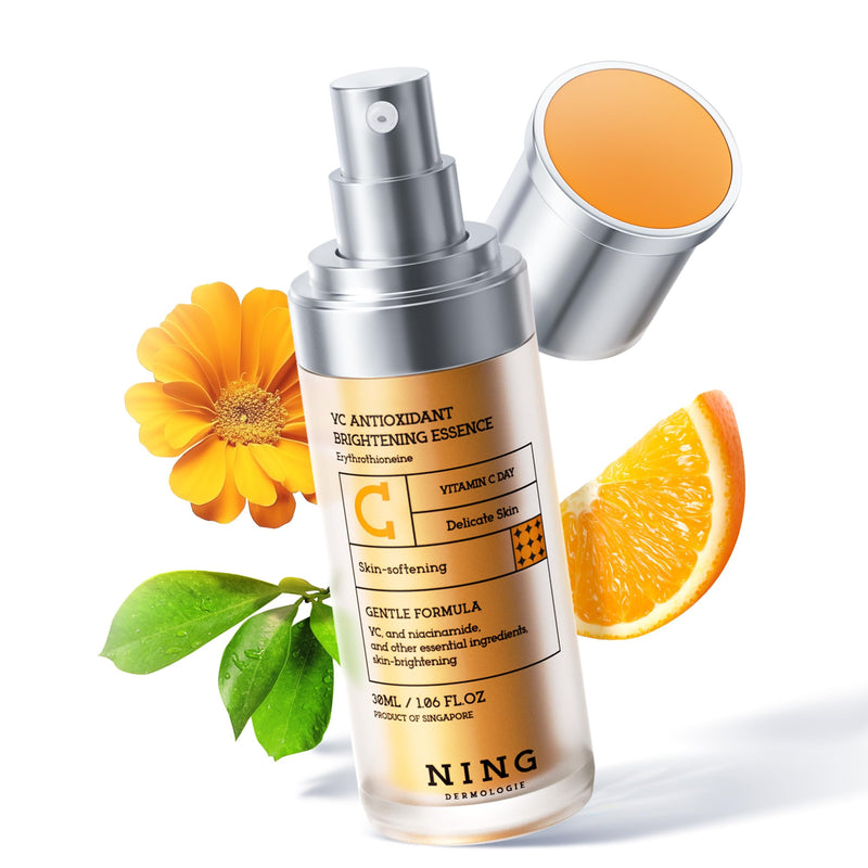 NING DERMOLOGIE Vitamin C Serum with Niacinamide & Ethyl Ascorbic Acid | Brightening, Moisturizing Face Serum for Dark Spot | Hyperpigmentation & Anti-Aging Treatment | Korean Synergy Formula 1.01oz