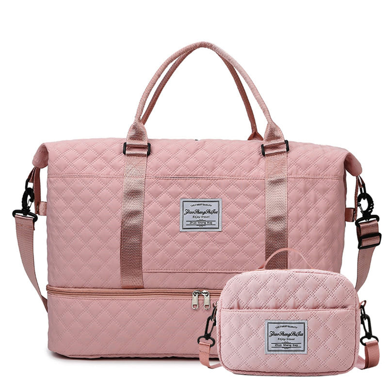 Travel Duffel Bags Weekender Bags for Women with Toiletry Bag and Shoe Compartment, Wet Pocket,Carry On Overnight Bag for Women Travel,Gym,Weekend.Hospital Bags for Labor and Delivery (Pink) Pink
