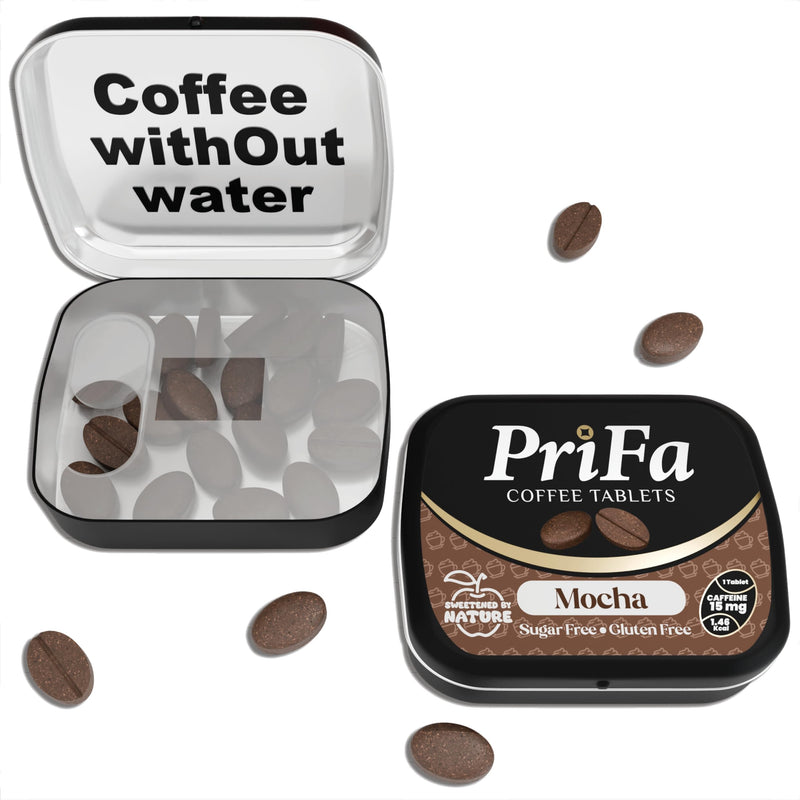 [Australia] - PriFa Mocha Coffee Tablets ‚Äì Sweetened with Stevia, Decadent Mocha Flavor, Instant Coffee On-The-Go, Portable Caffeine Boost ‚Äì 15mg Caffeine, 25 Tablets 