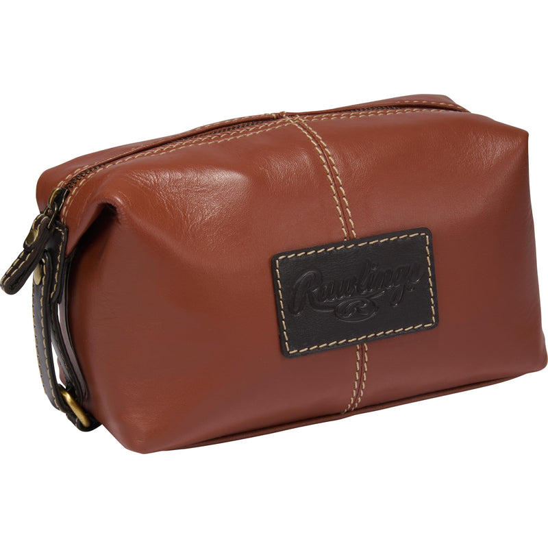 Rawlings | Travel Kit Toiletry Bag Collection | Genuine Leather | Multiple Styles & Colors 8" W x 4.75" H x 4" D Brown | Wild Card Collection
