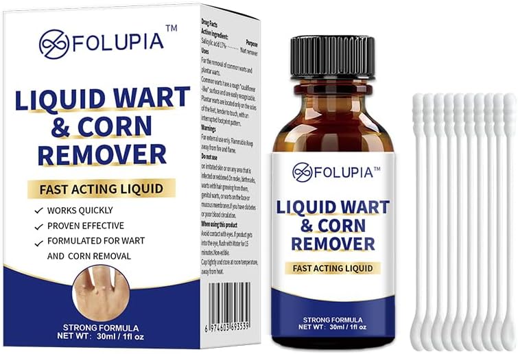 [Australia] - Wart Remover Fast-Acting 17% Salicylic Acid Freeze Off Treatment for Flat, Plantar, Calluses Maximum Strength Wart Removal Kit for Men & Women (30ML) 30ML 