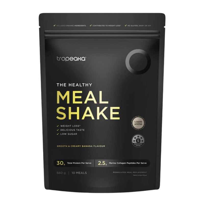 Tropeaka The Healthy Meal Shake - Creamy Banana - Clean Meal Replacement Powder with 30g Protein, Fiber, Collagen, Vitamins & Minerals - Gluten Free, Dairy Free - 19.7oz (10 Servings)