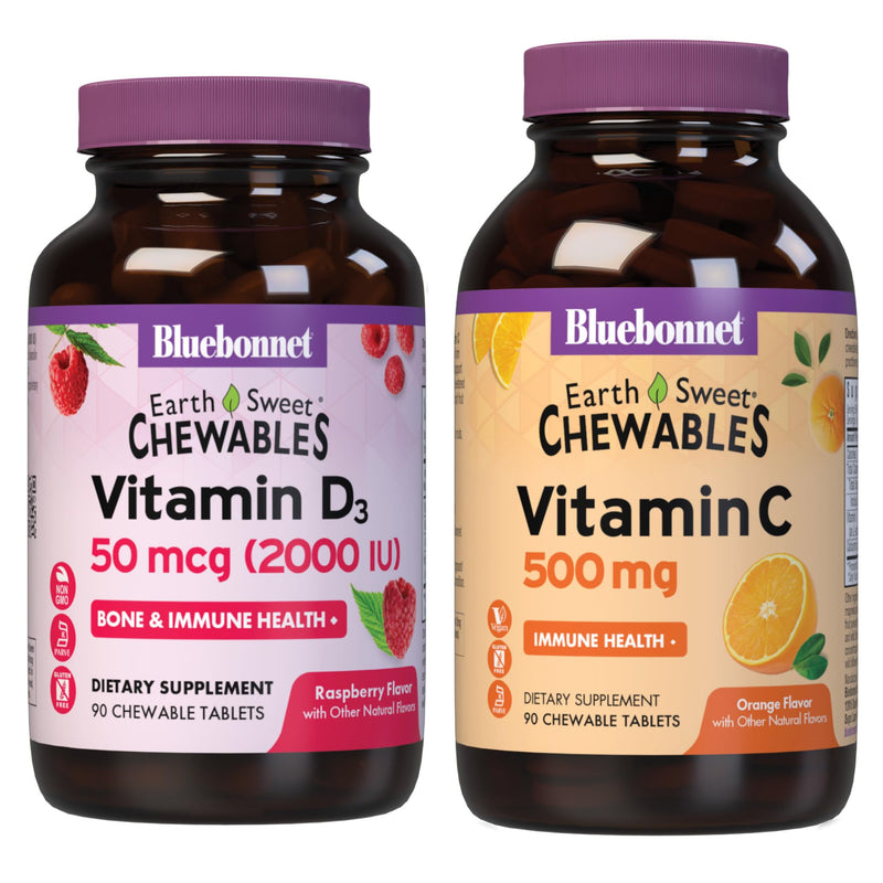 BlueBonnet Nutrition Vitamin D3 2000 IU, Chewables | Third-party tested for purity and potency; manufactured in the USA