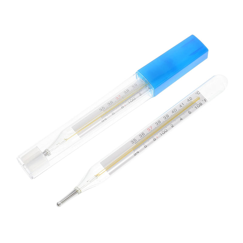 [Australia] - Toyvian 2pcs Oral Thermometer for Adults - Glass Thermometer Armpit Fast Reading Fever Indicator for Adults and Kids (Double Scale) 