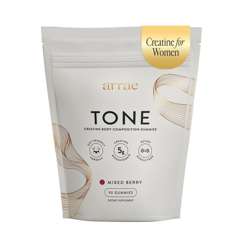 [Australia] - Arrae Tone Gummies ‚Äì Creatine Monohydrate 5g for Women ‚Äì Support Lean Muscle, Strength & Recovery ‚Äì Hormone-Friendly Muscle Toning Supplement ‚Äì Mixed Berry Flavor ‚Äì 90 Count 