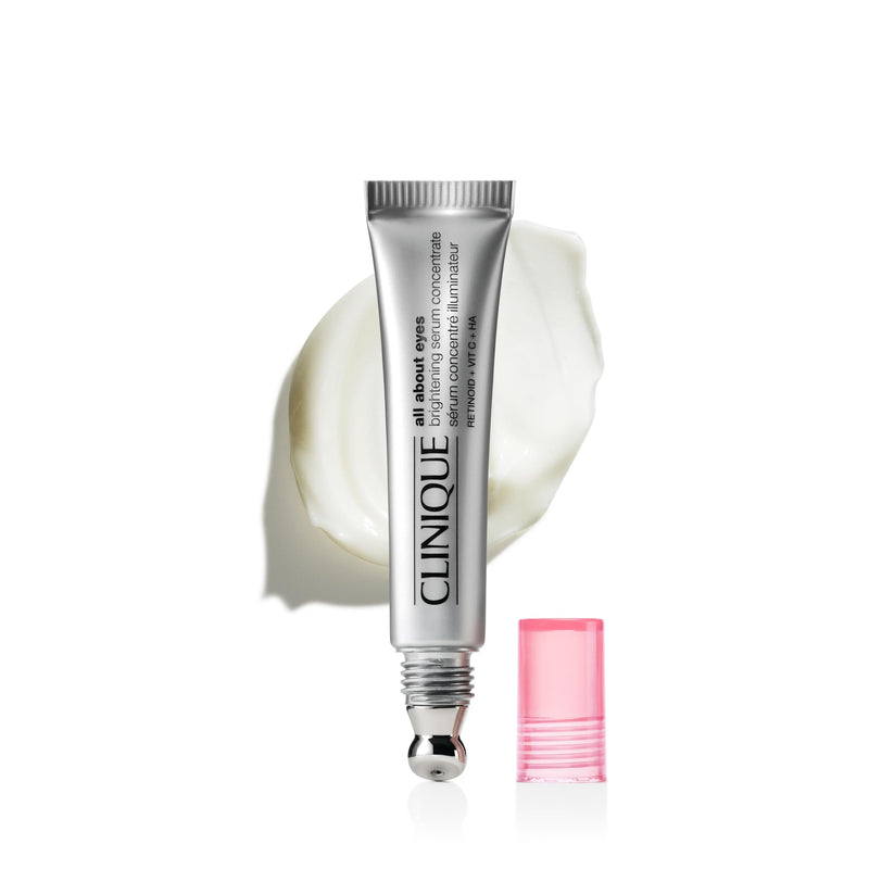 Clinique All About Eyes Brightening Serum Concentrate With Vitamin C, Hyaluronic Acid + Retinol | Hydrating + Reduces Dark Circles, 0.34 Fl Oz