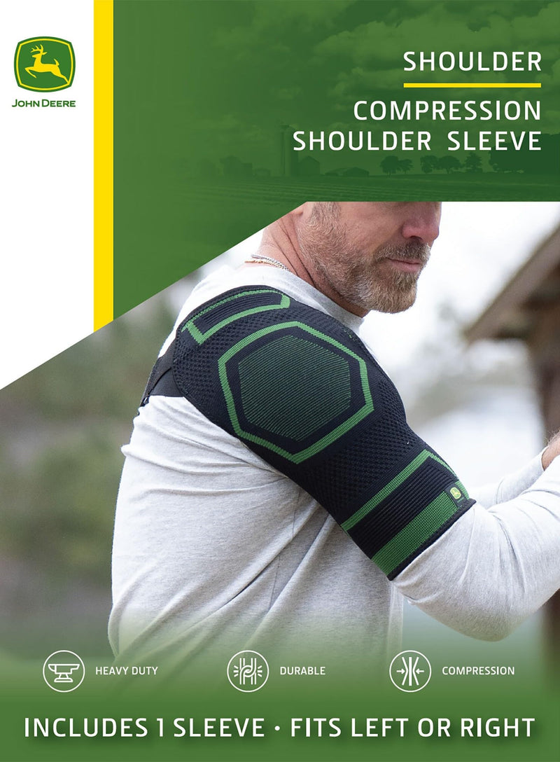 [Australia] - John Deere Shoulder Compression Sleeve by Copper Compression – Rotator Cuff Support for Tendonitis, Frozen Shoulder, Joint Pain & Inflammation – Seamless Knit Brace for Stability & Comfort – L/XL Large/X-Large 