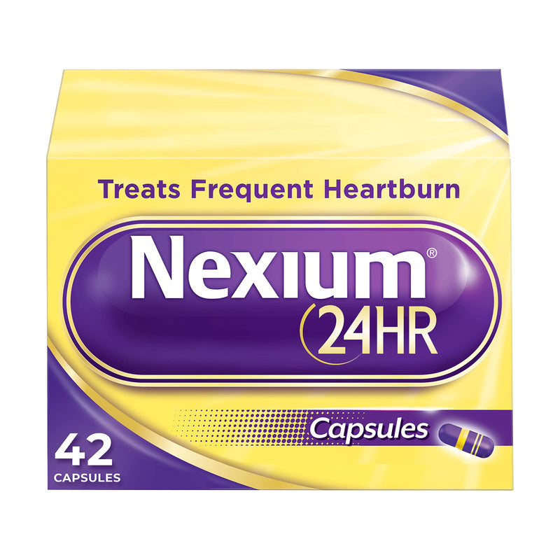 [Australia] - Nexium 24HR Acid Reducer Heartburn Relief Capsules for All-Day and All-Night Protection from Frequent Heartburn, Heartburn Medicine with Esomeprazole Magnesium - 42 Count 