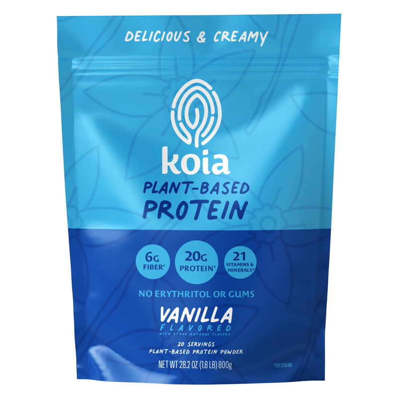 Koia Plant Based Protein Powder, Vanilla, 20g Protein, 3g Sugar, 6g Prebiotic Fiber, Pre & Post Workout, 21 Vitamins & Minerals, No Seed Oils, Dairy-Free, Gluten-Free, Non-GMO, 20 Servings, 28.2 Oz