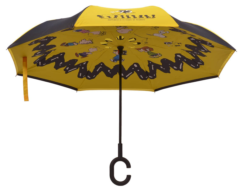 Mark Feldstein, Peanuts Gang Zig Zag 75th Anniversary Revers-A-Brella Umbrella, 43 Inch Diameter